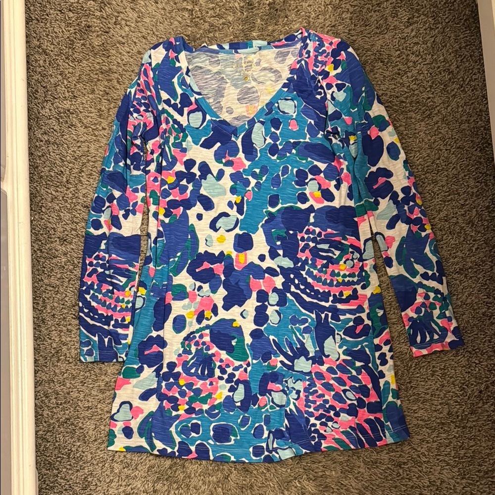 Lilly Pulitzer Blue and Pink Patterned Dress